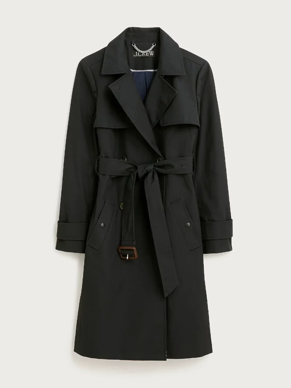 J. CREW PETITE ICON TRENCH COAT RAINCOAT RAIN JACKET FALL BLACK SIZE 0 P